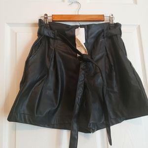 Faux leather short from Hem and tread size Large